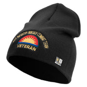 U.S. Army 41st Infantry Brigade Combat Team Symbol Embroidered 8 Inch Solid Knit Short Beanie Made in USA - Black OSFM