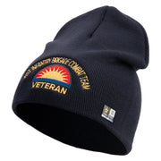 U.S. Army 41st Infantry Brigade Combat Team Symbol Embroidered 8 Inch Solid Knit Short Beanie Made in USA - Navy OSFM