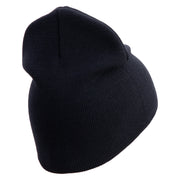 U.S. Army 41st Infantry Brigade Combat Team Symbol Embroidered 8 Inch Solid Knit Short Beanie Made in USA - Navy OSFM