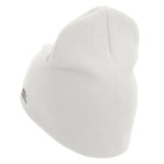 U.S. Army 41st Infantry Brigade Combat Team Symbol Embroidered 8 Inch Solid Knit Short Beanie Made in USA - White OSFM