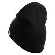 U.S. Army 42nd Infantry Division Symbol Embroidered 8 Inch Solid Knit Short Beanie Made in USA - Black OSFM