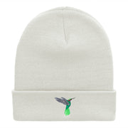 Humming Bird Embroidered 12 Inch Long Knitted Beanie