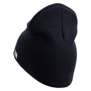 U.S. Army 42nd Infantry Division Symbol Embroidered 8 Inch Solid Knit Short Beanie Made in USA - Navy OSFM