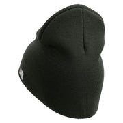 U.S. Army 42nd Infantry Division Symbol Embroidered 8 Inch Solid Knit Short Beanie Made in USA - graphite OSFM