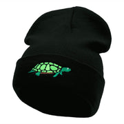 The Turtle Embroidered 12 Inch Long Knitted Beanie