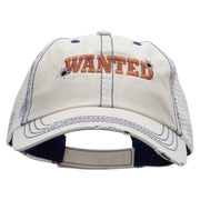 Wanted Embroidered Low Profile Special Cotton Mesh Cap