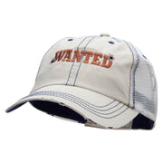 Wanted Embroidered Low Profile Special Cotton Mesh Cap