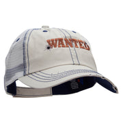 Wanted Embroidered Low Profile Special Cotton Mesh Cap