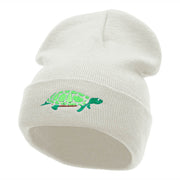 The Turtle Embroidered 12 Inch Long Knitted Beanie