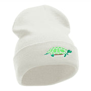 The Turtle Embroidered 12 Inch Long Knitted Beanie