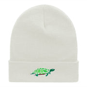 The Turtle Embroidered 12 Inch Long Knitted Beanie