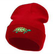 The Turtle Embroidered 12 Inch Long Knitted Beanie