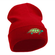 The Turtle Embroidered 12 Inch Long Knitted Beanie