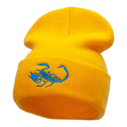 Scorpion Silhouette Embroidered 12 Inch Knitted Long Beanie