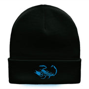 Scorpion Silhouette Embroidered 12 Inch Knitted Long Beanie