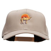 Desert Camel Embroidered Solid Cotton Twill Pro Style Cap - Khaki OSFM