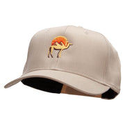 Desert Camel Embroidered Solid Cotton Twill Pro Style Cap - Khaki OSFM