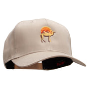 Desert Camel Embroidered Solid Cotton Twill Pro Style Cap - Khaki OSFM