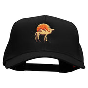 Desert Camel Embroidered Solid Cotton Twill Pro Style Cap - Black OSFM