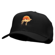 Desert Camel Embroidered Solid Cotton Twill Pro Style Cap - Black OSFM