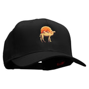 Desert Camel Embroidered Solid Cotton Twill Pro Style Cap - Black OSFM