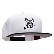 Raccoon Silhouette Embroidered Wool Blend Pro Style 2 Tone Snapback - Black-White OSFM