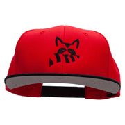 Raccoon Silhouette Embroidered Wool Blend Pro Style 2 Tone Snapback - Black-Red OSFM