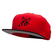 Raccoon Silhouette Embroidered Wool Blend Pro Style 2 Tone Snapback - Black-Red OSFM