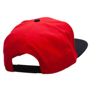 Raccoon Silhouette Embroidered Wool Blend Pro Style 2 Tone Snapback - Black-Red OSFM