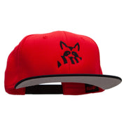 Raccoon Silhouette Embroidered Wool Blend Pro Style 2 Tone Snapback - Black-Red OSFM