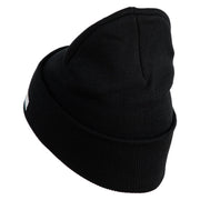 U.S. Army 11th Infantry Brigade Logo Embroidered 12 Inch Solid Knit Cuff Long Beanie Made in USA - Black OSFM