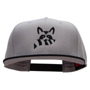 Raccoon Silhouette Embroidered Wool Blend Pro Style 2 Tone Snapback - Black-Grey OSFM