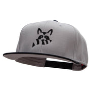 Raccoon Silhouette Embroidered Wool Blend Pro Style 2 Tone Snapback - Black-Grey OSFM