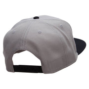 Raccoon Silhouette Embroidered Wool Blend Pro Style 2 Tone Snapback - Black-Grey OSFM