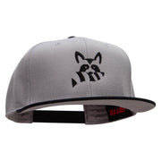 Raccoon Silhouette Embroidered Wool Blend Pro Style 2 Tone Snapback - Black-Grey OSFM