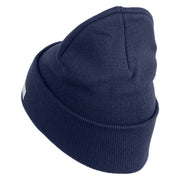 U.S. Army 11th Infantry Brigade Logo Embroidered 12 Inch Solid Knit Cuff Long Beanie Made in USA - Navy OSFM