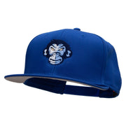 Monkey Blue Embroidered Superior Cotton Twill Flat Bill Snapback Prostyle Cap - Royal OSFM