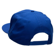 Monkey Blue Embroidered Superior Cotton Twill Flat Bill Snapback Prostyle Cap - Royal OSFM