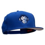 Monkey Blue Embroidered Superior Cotton Twill Flat Bill Snapback Prostyle Cap - Royal OSFM