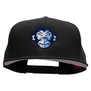 Monkey Blue Embroidered Superior Cotton Twill Flat Bill Snapback Prostyle Cap - Black OSFM