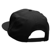 Monkey Blue Embroidered Superior Cotton Twill Flat Bill Snapback Prostyle Cap - Black OSFM