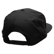 Monkey Blue Embroidered Superior Cotton Twill Flat Bill Snapback Prostyle Cap - Black OSFM