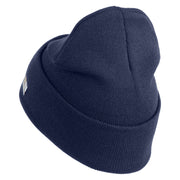 U.S. Army 23rd Infantry Division Logo Embroidered 12 Inch Solid Knit Cuff Long Beanie Made in USA - Navy OSFM