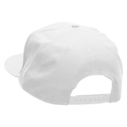 Monkey Blue Embroidered Superior Cotton Twill Flat Bill Snapback Prostyle Cap - White OSFM