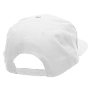 Monkey Blue Embroidered Superior Cotton Twill Flat Bill Snapback Prostyle Cap - White OSFM