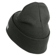 U.S. Army 23rd Infantry Division Logo Embroidered 12 Inch Solid Knit Cuff Long Beanie Made in USA - Charcoal OSFM
