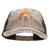 Wild Elephant Embroidered Low Profile Special Cotton Mesh Cap - Khaki-Brown OSFM