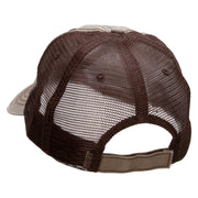 Wild Elephant Embroidered Low Profile Special Cotton Mesh Cap - Khaki-Brown OSFM