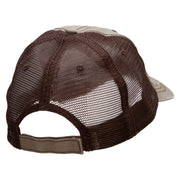 Wild Elephant Embroidered Low Profile Special Cotton Mesh Cap - Khaki-Brown OSFM