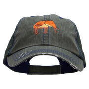 Wild Elephant Embroidered Low Profile Special Cotton Mesh Cap - Green OSFM